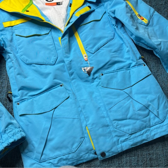 Aperture Snowboarding Jacket in Light Blue Yellow - Picture 3 of 11